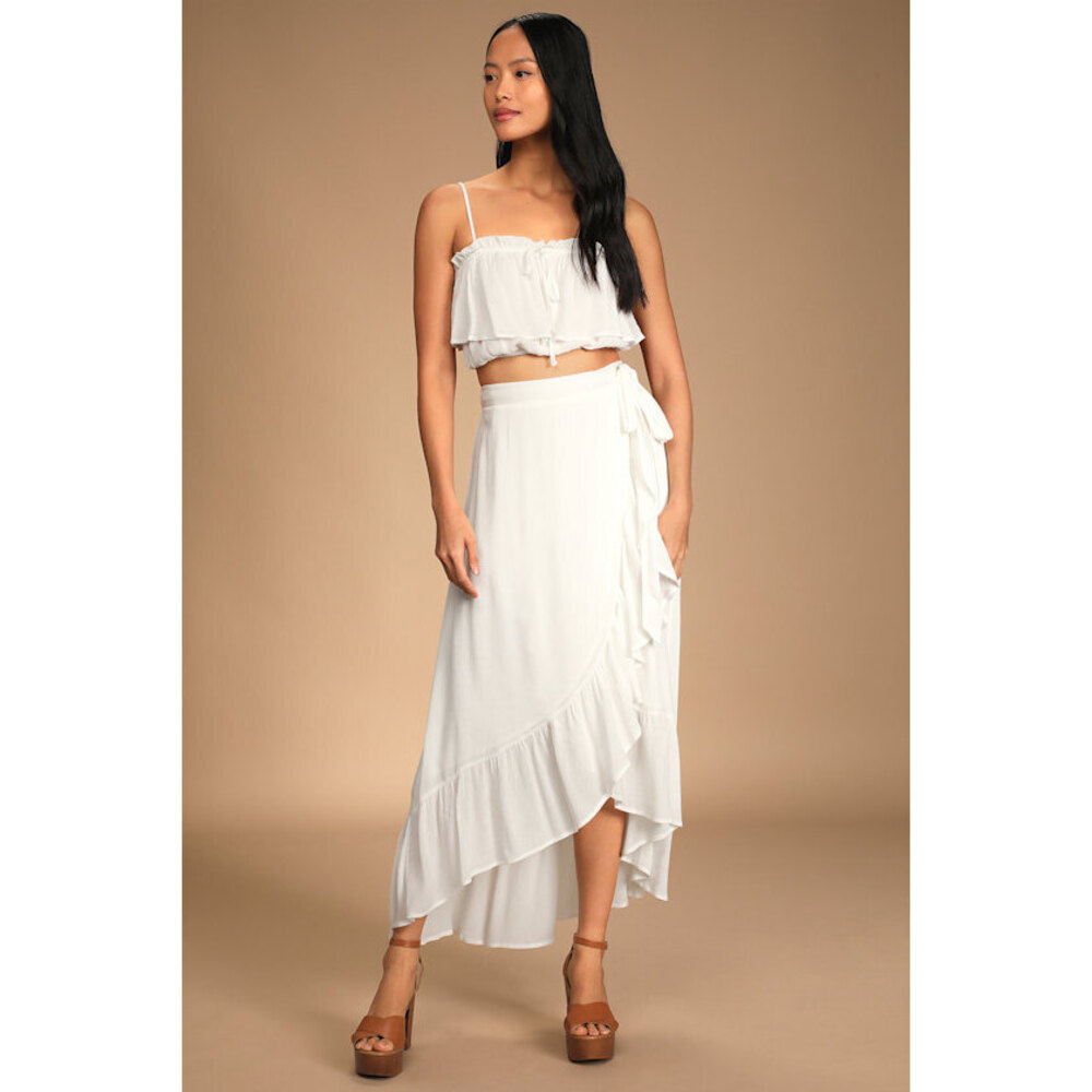 Lulus Coastline Beauty White Two-piece Midi Set